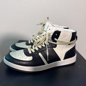 Collegium Pillar Destroyer High Shoes Mens Size 8.5 Black White Leather Italy